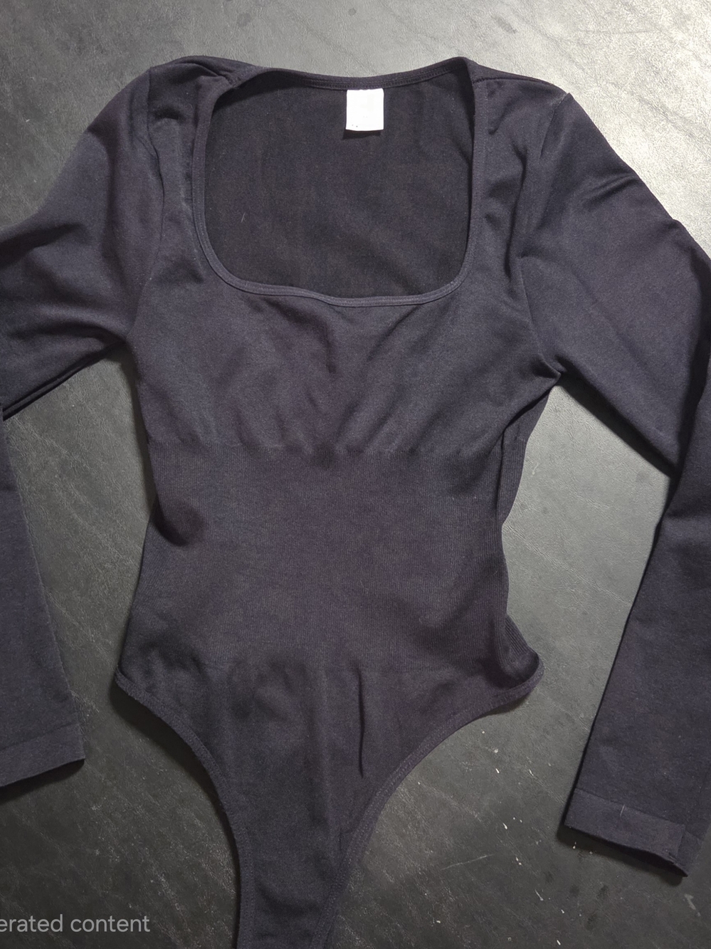 Long Sleeve Scoop Neck Bodysuit - Black
